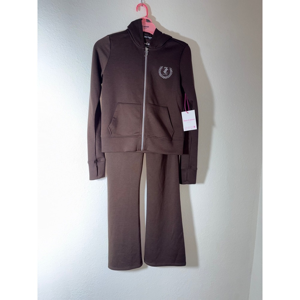 Juicy Couture Tracksuit Set XS Brown NEW Zip Hoodie Pants Sport